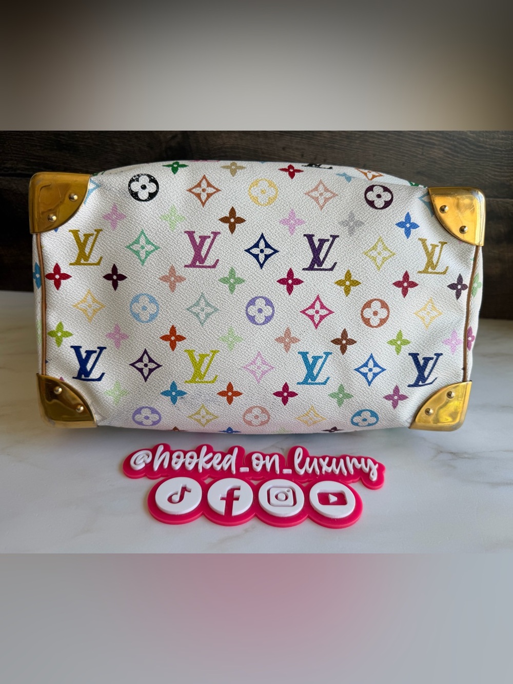 SOLD XPost Louis Vuitton Takashi Murakami Vintage White Multicolor Speedy 30 Bag - Picture 8 of 16